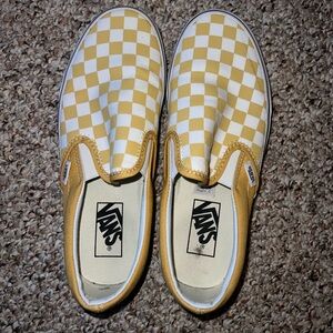 Women’s Yellow Checkered Slip-On Vans